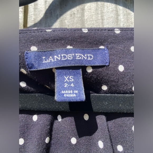 Lands End Elegant Black Polka Dot Dress - Picture 6 of 9